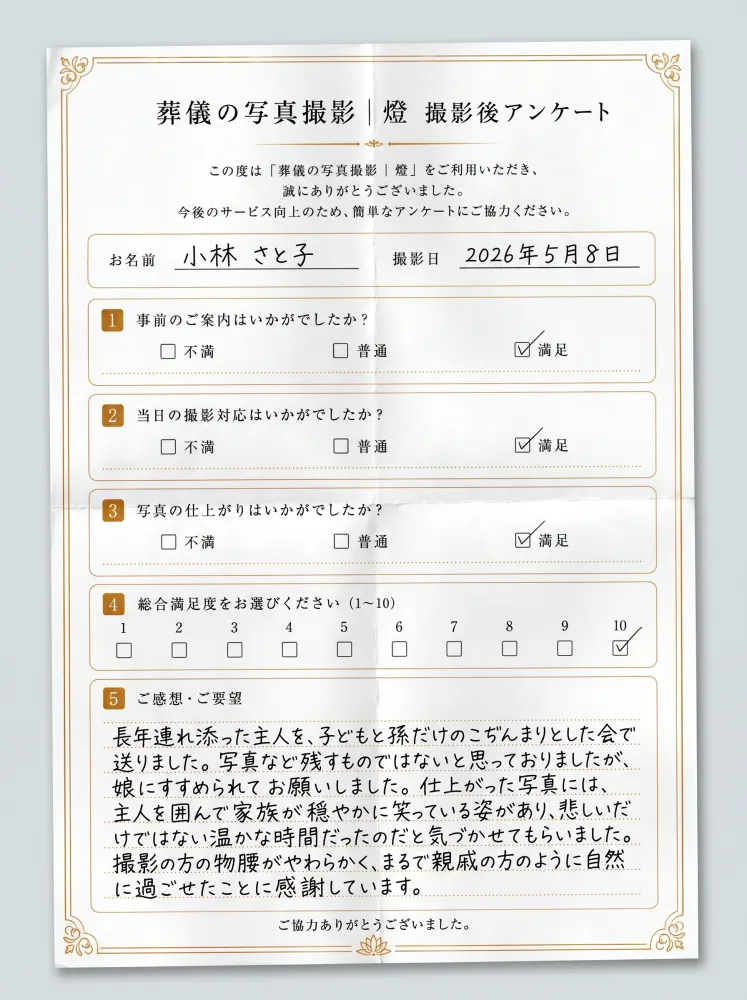 アンケート用紙