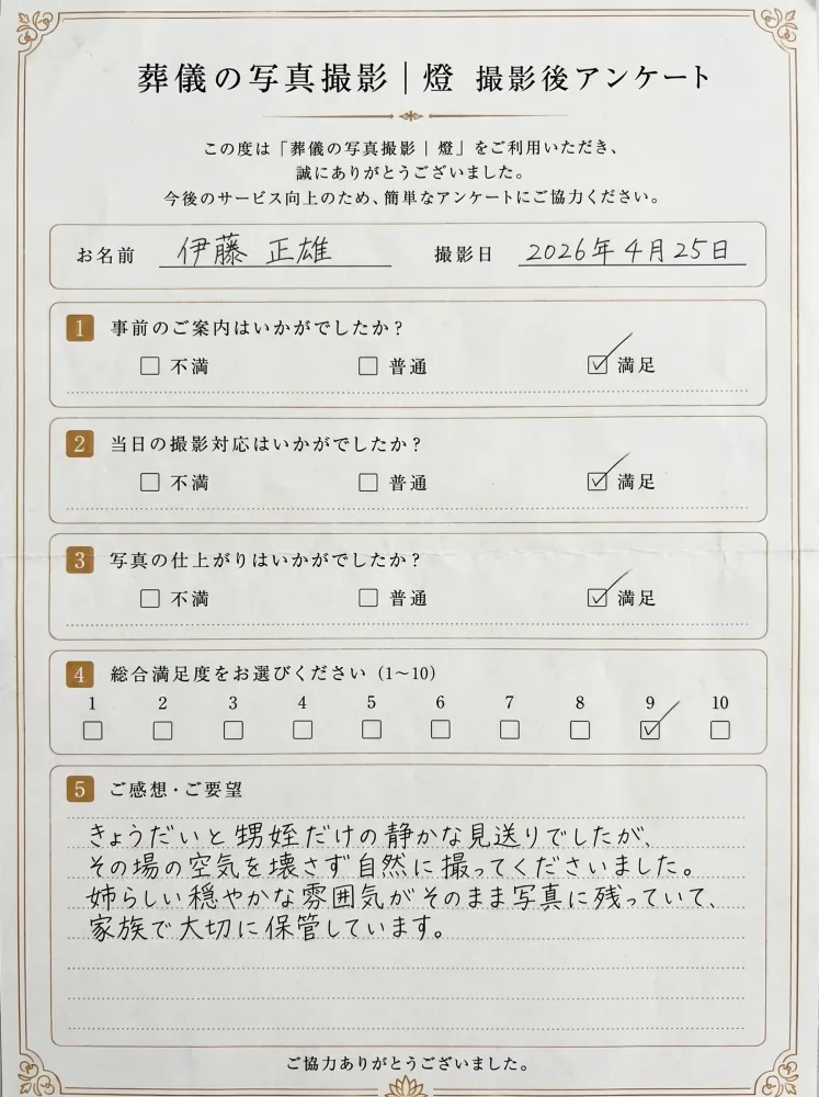 アンケート用紙