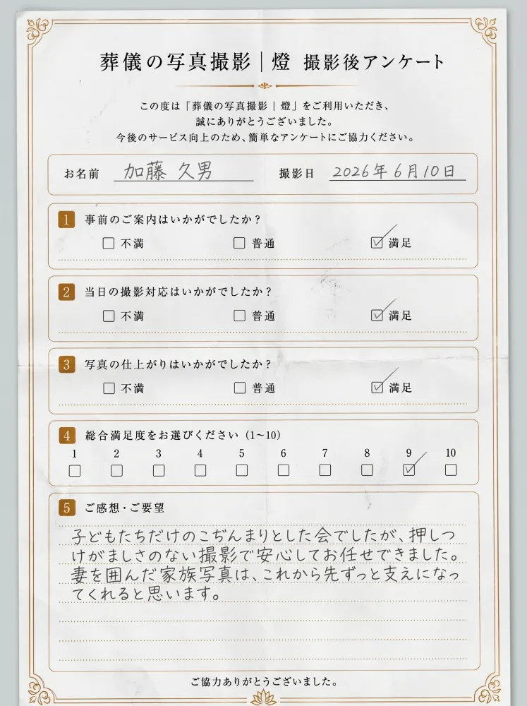 アンケート用紙