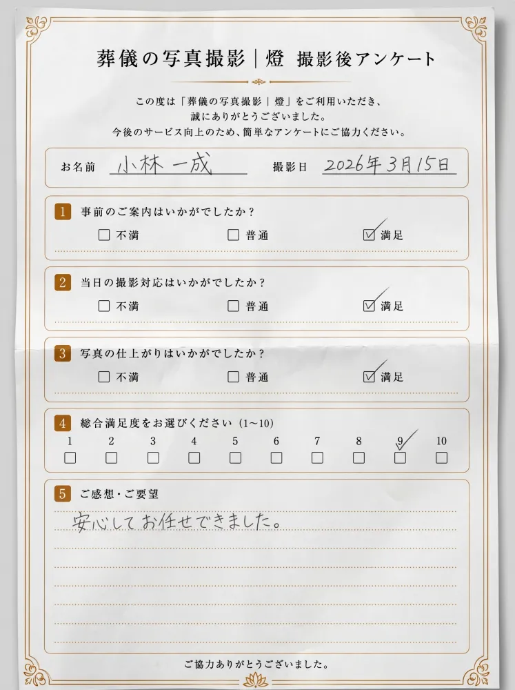 アンケート用紙