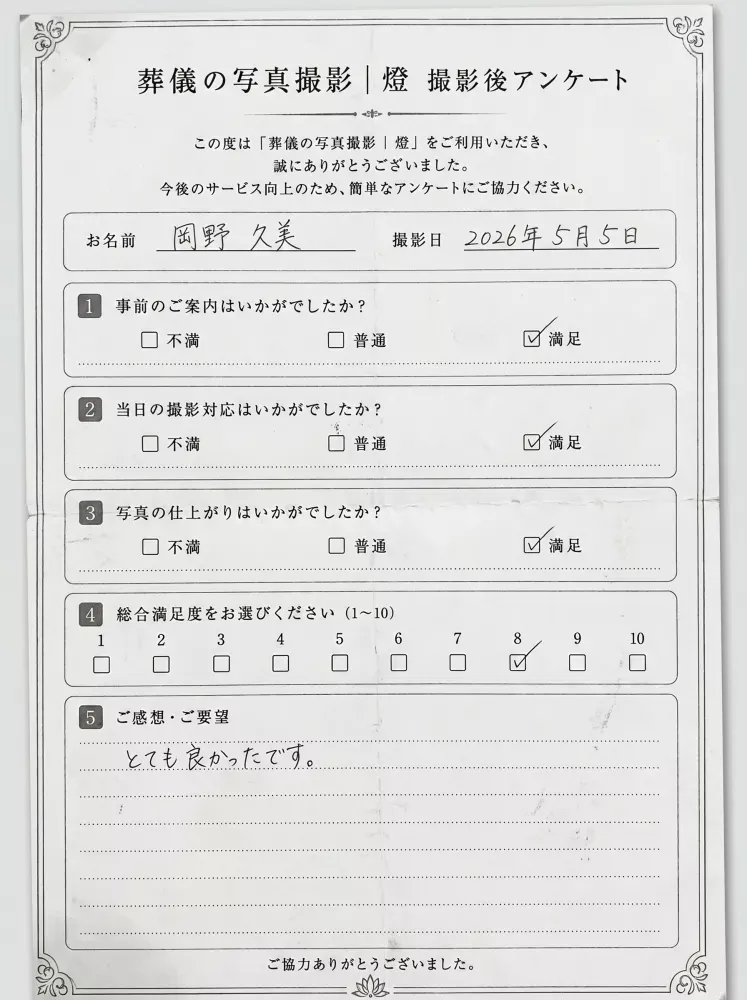 アンケート用紙