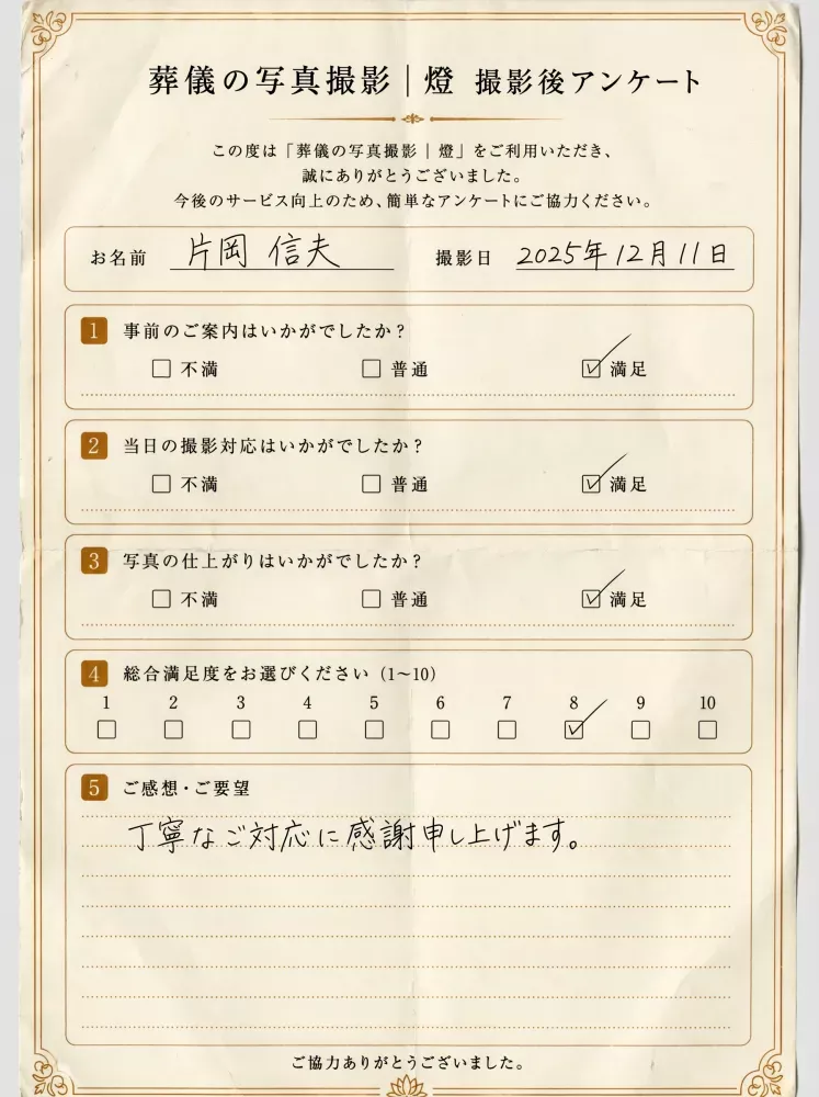 アンケート用紙