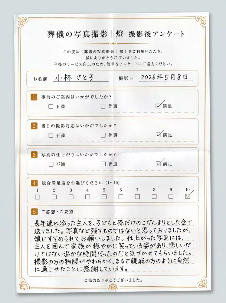 アンケート用紙